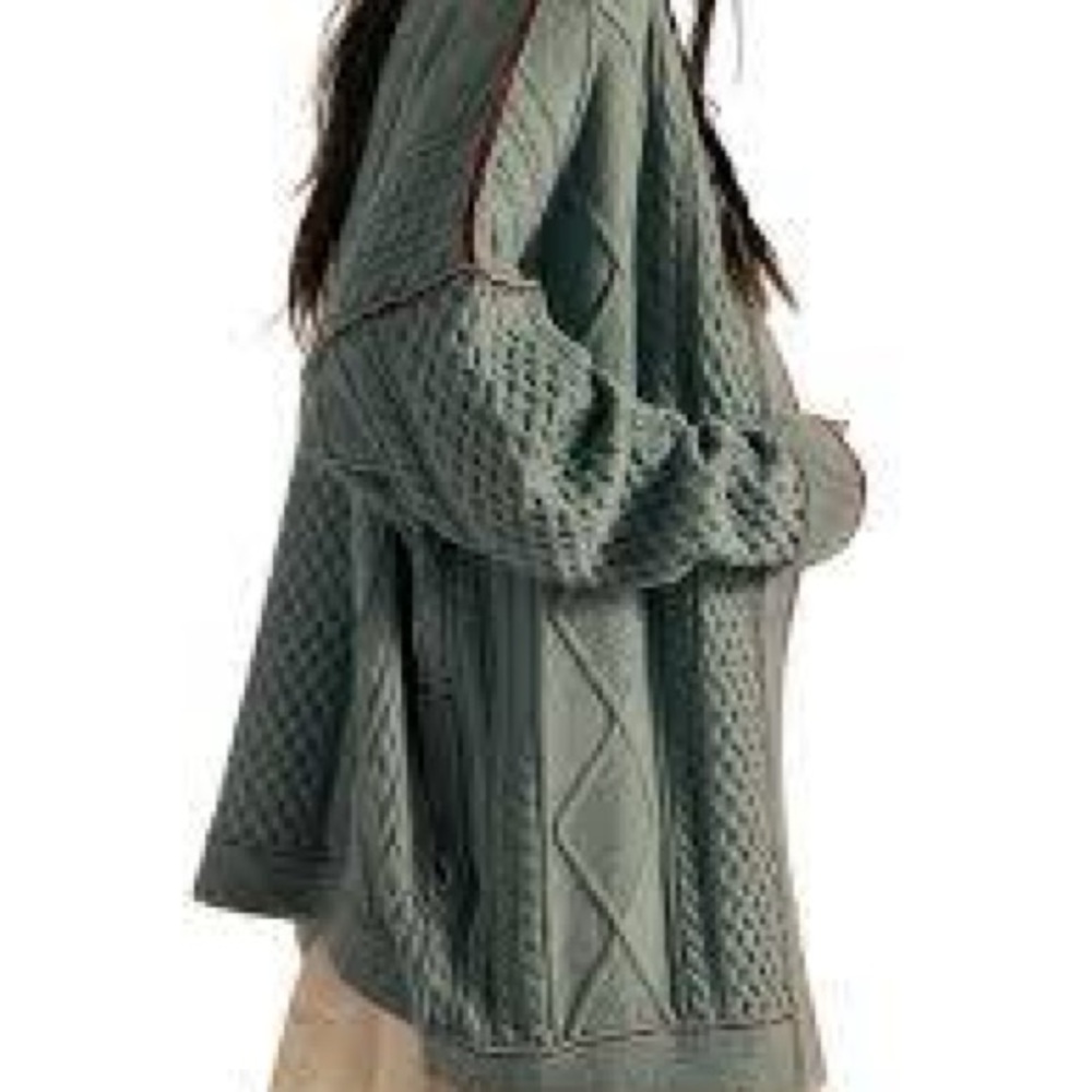 Free People we the free Tenessee Oversized Knit Cardigan in Seafoam green-NWT XS - Picture 2 of 10
